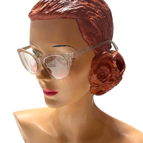 Betsey Johnson +2.00 Clear Glitter Cat Eye Reading Glasses Readers Glasses - Picture 2 of 4